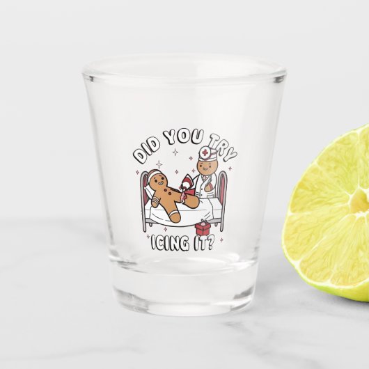 Heb je geprobeerd het met ijs Gemberbrood Verpleeg Shot Glas (Voorkant)