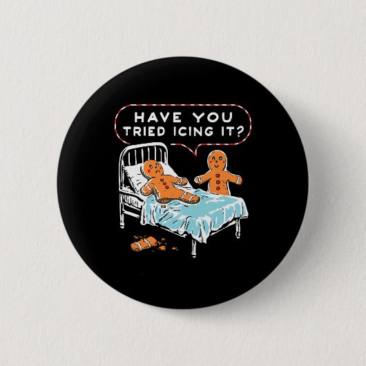 Heb je geprobeerd het te bevriezen Gemberkoek Kers Ronde Button 5,7 Cm (Voorkant)