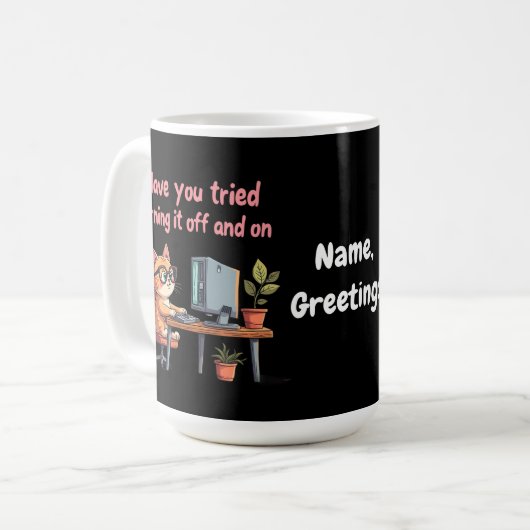 Heb je geprobeerd het uit te schakelen en technisc koffiemok (Voorkant links)