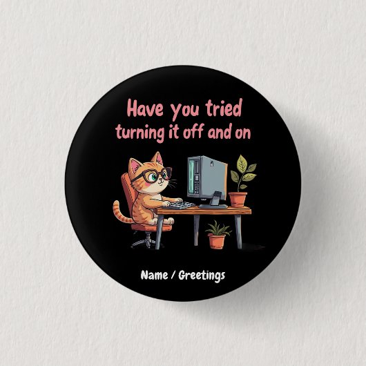 Heb je geprobeerd het uit te schakelen en technisc ronde button 3,2 cm (Voorkant)