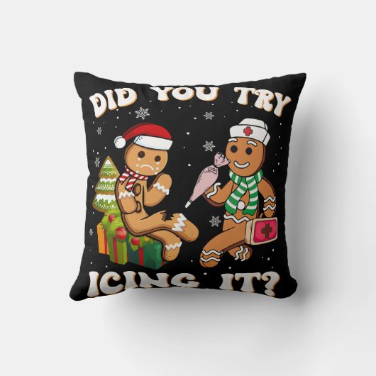 Heb je geprobeerd om het grappige peperkoek verple kussen (Achterkant)