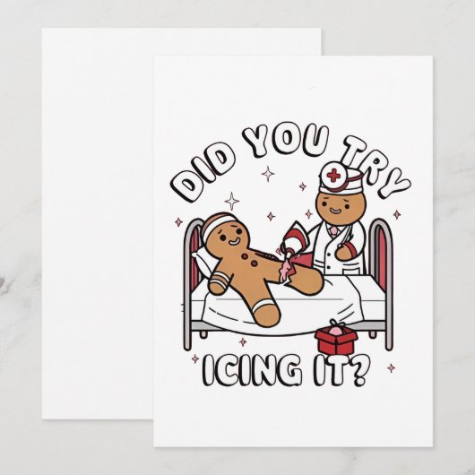 Heb je geprobeerd om het te gebruiken Gingerbread  Feestdagenkaart (Voorkant / Achterkant)