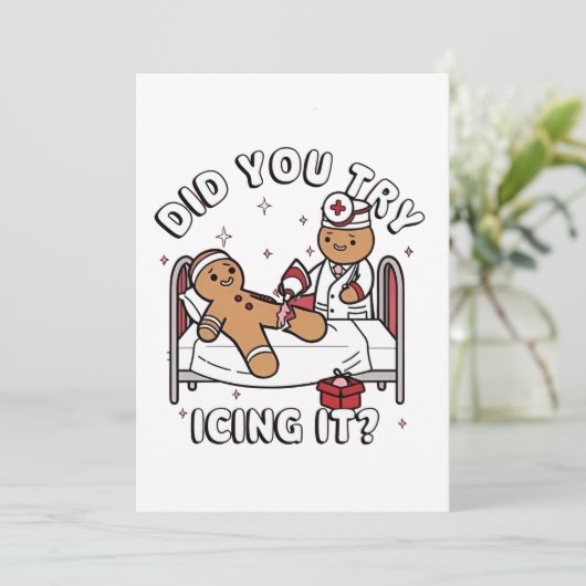 Heb je geprobeerd om het te gebruiken Gingerbread  Feestdagenkaart (Staand voorkant)