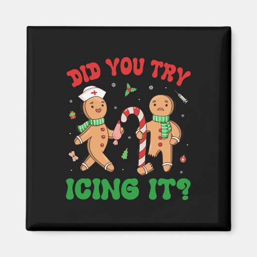 Heb je geprobeerd om het te ijsmen Retro Christmas Magneet (Voorkant)