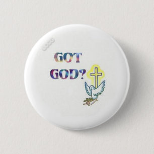 Heb je God? Knoop Ronde Button 5,7 Cm