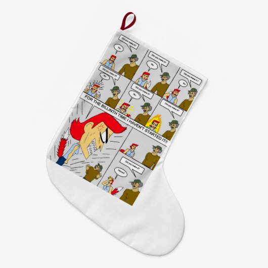 Heb je het gehaald? grote kerstsok (Voorkant (Hangend))