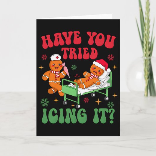 Heb je het geprobeerd met Icing Het Kerstgebak Ver Kaart (Voorkant)