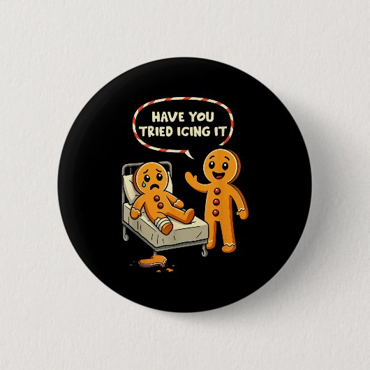 Heb je het geprobeerd om het te glaceren Gemberkoe Ronde Button 5,7 Cm (Voorkant)
