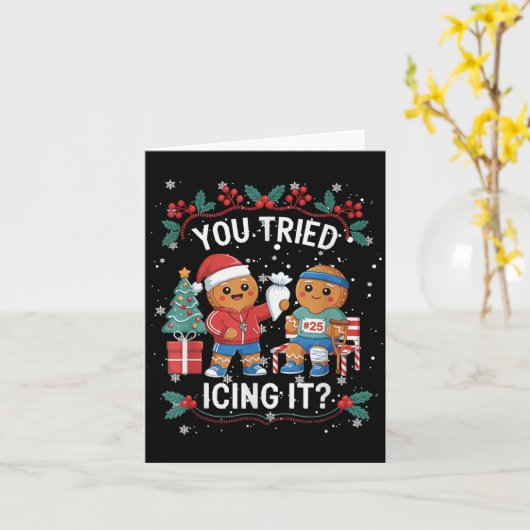 Heb je het Gingerbread Runner Team C geprobeerd Kaart (Gele Bloem)