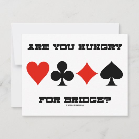 Heb je honger naar Bridge? (Vier kaarteenheden) Kaart (Voorkant)