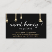Heb je honing? Gouden druppels Realistische Bee Bl Visitekaartje (Voorkant)