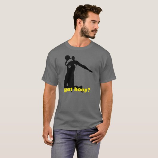 Heb je Hoop? Basketbal grijs T-shirt (Voorkant volledig)