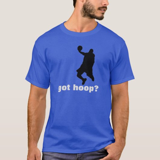 Heb je Hoop? Basketbal T-shirt - Blauw Zwart Wit (Voorkant)