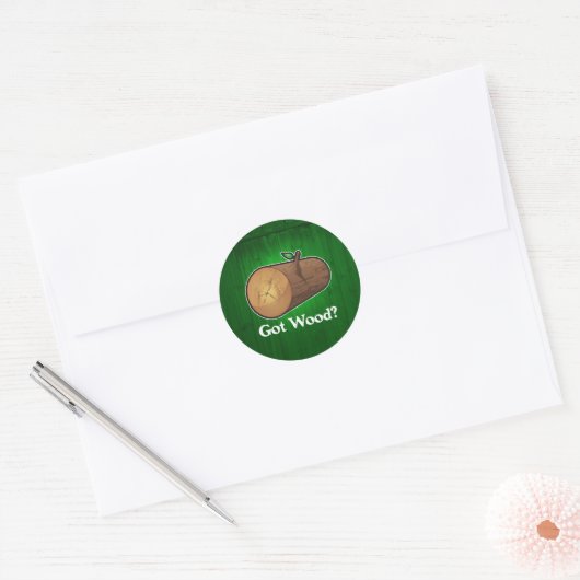 Heb je hout? ronde sticker (Envelop)