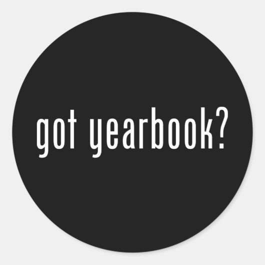 Heb je jaarboek? ronde sticker (Voorkant)