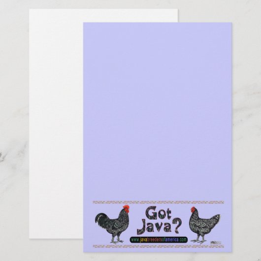 Heb je Java? Briefpapier (Voorkant / Achterkant)