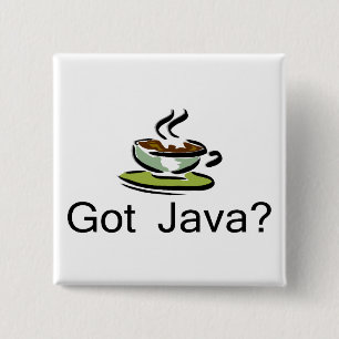 Heb je Java? Vierkante Button 5,1 Cm