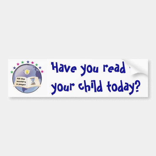Heb je je kind vandaag voorgelezen? Bumpersticker (Voorkant)