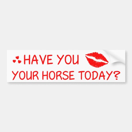 Heb je je paard vandaag gekust? bumpersticker (Voorkant)