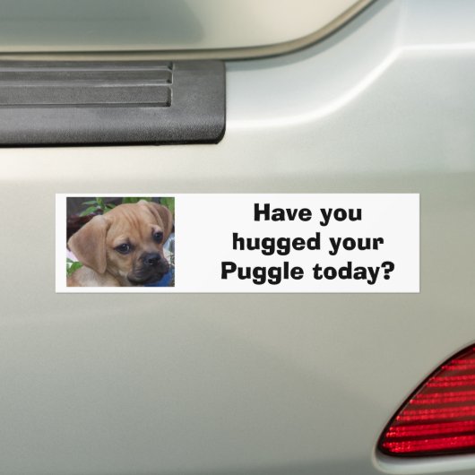 Heb je je Puggle vandaag geknuffeld? Bumpersticker (Op auto)