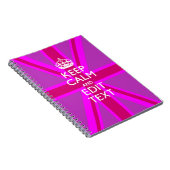 Heb je Keep Calm-tekst op roze Union Jack Notitieboek (Rechterzijde)