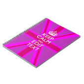 Heb je Keep Calm-tekst op roze Union Jack Notitieboek (Linkerzijde)