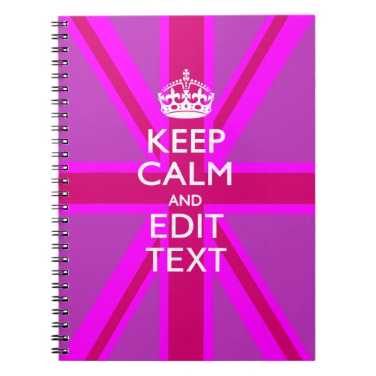 Heb je Keep Calm-tekst op roze Union Jack Notitieboek (Voorkant)