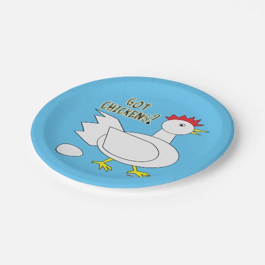 Heb je kippen? papieren bordje (Gekanteld)