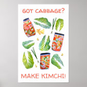 Heb je kool? Make Kimchi Fun Spicy Waterverf Poster (Voorkant)