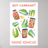 Heb je kool? Make Kimchi Fun Spicy Waterverf Poster (Voorkant)