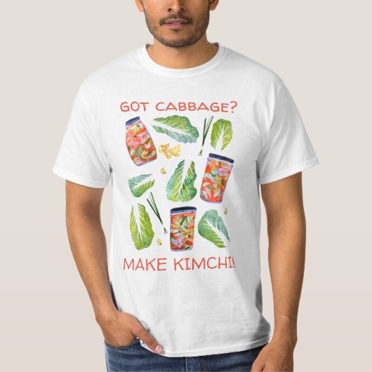 Heb je kool? Make Kimchi Fun Spicy Waterverf T-shi T-shirt (Voorkant)
