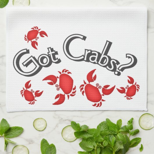 Heb je krabben? Gezegde Red Crabs Humor Theedoek (Gevouwen)