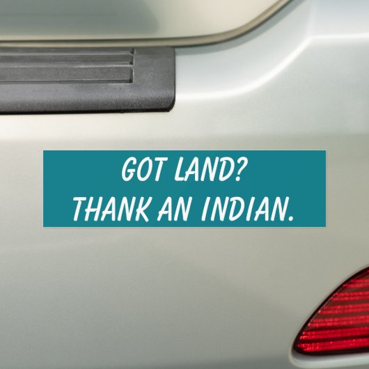 Heb je land? Dank een Indiër. Bumpersticker (Op auto)