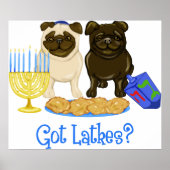Heb je Latkes? Hanukkah Pug Posters (Voorkant)