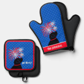 Heb je Liberty? Black Dog Oven Mitt Set (Voorkant / Achterkant)