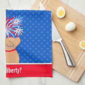 Heb je Liberty? Gele Hond Keukenhanddoek (Quarter Fold)