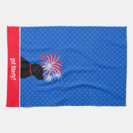 Heb je Liberty? Zwarte hond keukenhanddoek