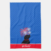 Heb je Liberty? Zwarte hond keukenhanddoek (Verticaal)