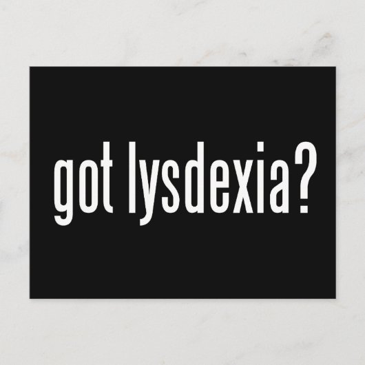 Heb je Lysdexia? Briefkaart (Voorkant)