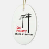 Heb je macht? Dank een Lineman Keramisch Ornament (Links)