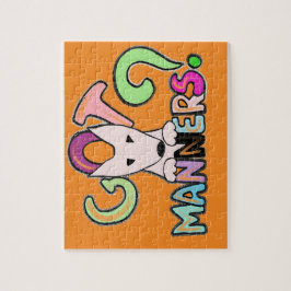 HEB JE MANIEREN? Engelse Bull Terrier huisdier kun Legpuzzel