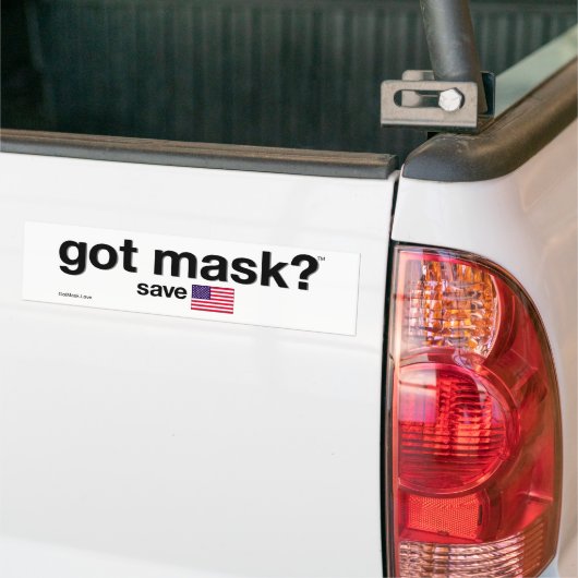 Heb je Masker? Red Amerika. Bumpersticker (Op Truck)