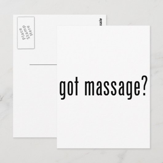 Heb je Massage? Briefkaart (Voorkant / Achterkant)