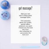 Heb je Massage? in zwarte inkt Flyer (Enkel)