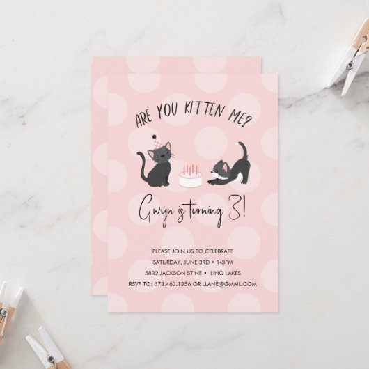 Heb je me voorgelicht? Birthday Uitnodiging (Voorkant / Achterkant in situ)