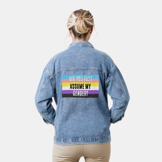 Heb je mijn geslacht aangenomen? denim jacket (Model)
