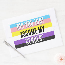 Heb je mijn geslacht aangenomen? rechthoekige sticker