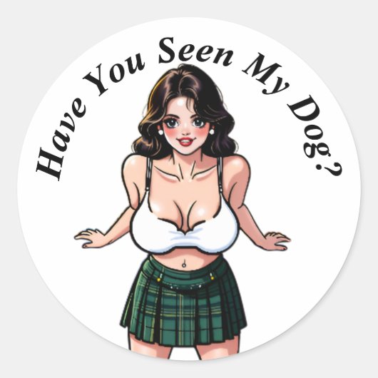 Heb je mijn hond gezien? Schattigee manga Ronde Sticker (Voorkant)