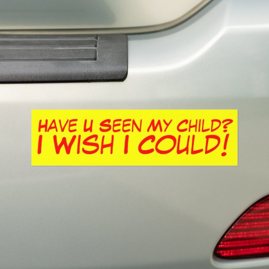 Heb je mijn kind gezien? bumpersticker (Op auto)