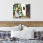 Heb je mijn Kitten gezien? (door H.A. Brendekilde) Canvas Afdruk (Insitu (Slaapkamer))